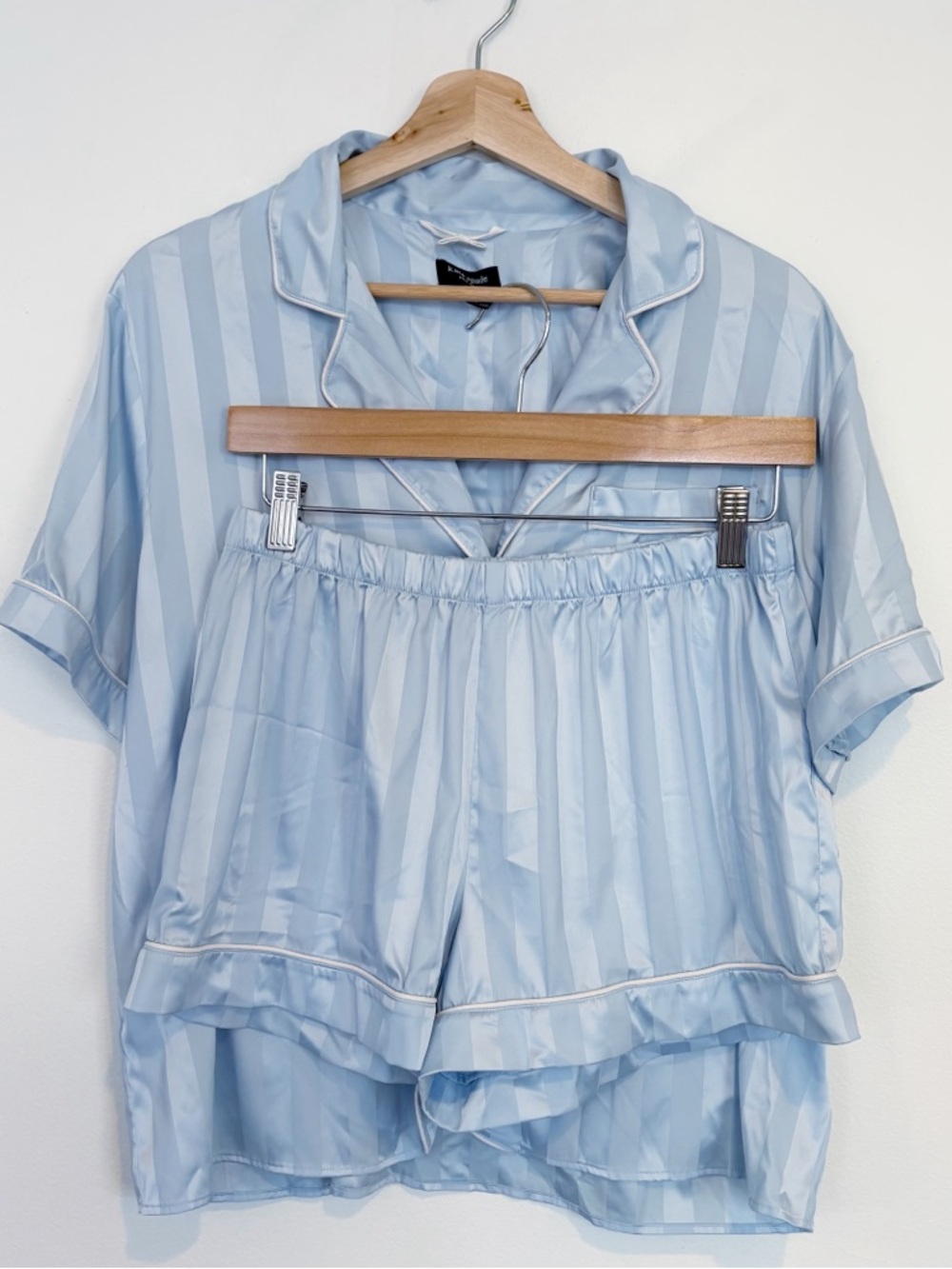 Kate Spade ||‎ Striped Satin Pajama Set Shorts Blue Medium